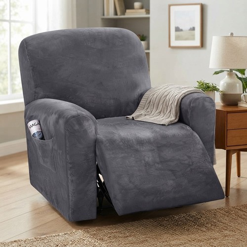 Thick velvet stretch recliner - stretch,