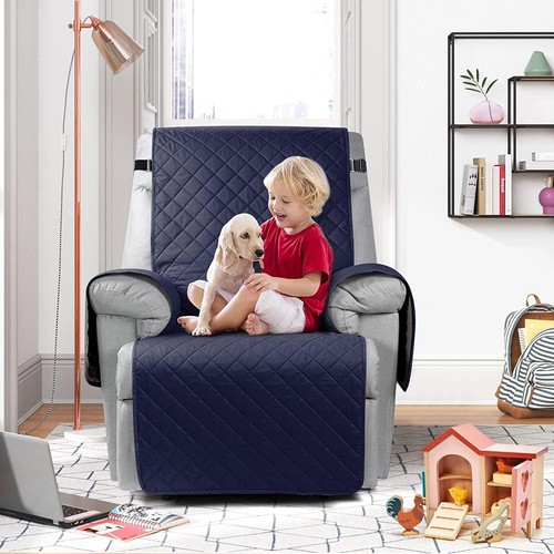 Navy blue quilted recliner - navy,